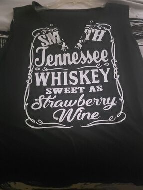 Black Graphic Tank Top with White Tennessee Whiskey Print
